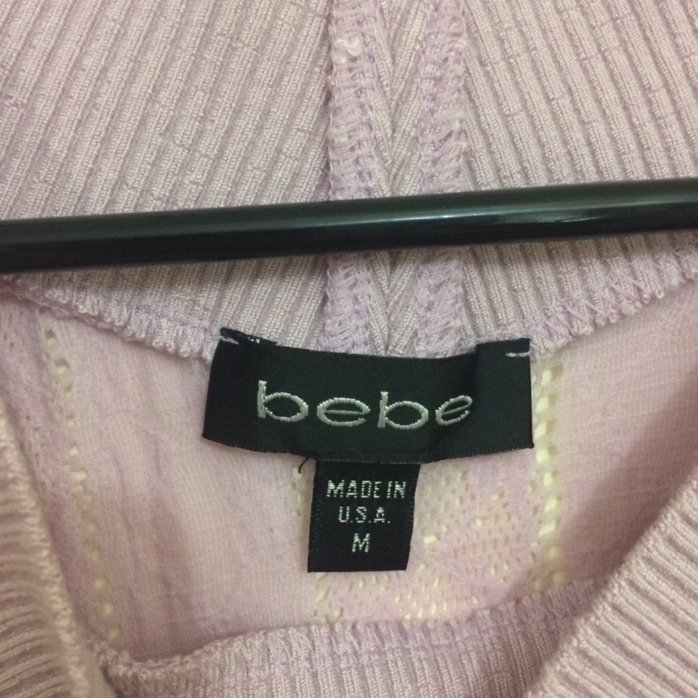 4/$25 🛍 Bebe Lace Top Wide Neck 3/4 Sleeve Lilac - Picture 7 of 9